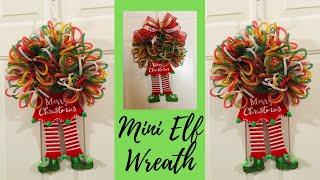 Dollar Tree Miniature Elf Christmas DIY Wreath