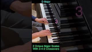 5 Piano Scales hands together 2 octaves and how to remember the fingering 3-4-3 rule!  #shorts