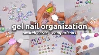 organize nail swatches with me  Korean gel polish organization (syrup, cateye) + comparisons