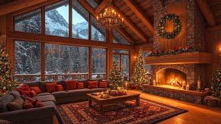 Cozy Christmas Ambience  Relaxing Christmas Jazz Instrumental Music & Crackling Fireplace Sounds 