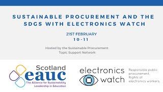 Sustainable Procurement and the SDGs with Electronics Watch Webinar