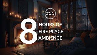 BLACK SCREEN: Cozy Living room Ambience: Warm Fireplace & Gentle Rain for Relaxation, Study, & Sleep