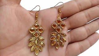 How To Make Kundan Earring At Home || 5 Minute DIY || Easy Earring Making At Home