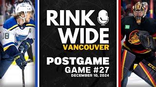 RINK WIDE POST-GAME: Vancouver Canucks vs St. Louis Blues | Game 27 - Dec. 10, 2024