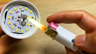 Take A Cigarette Lighter To Fix The LED Bulb and Amazing Result