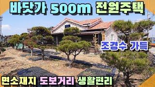 [꽃지 1180] 태안 바닷가 500m 전원주택 면소재지 내 위치 편리한 생활권 2차선 도로접 마당에 여러종류의 조경수 식재 태안전원주택 태안농가주택 태안부동산 꽃지부동산 주택급매