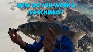 USING & WORKING A PATCHINKO - LURE FISHING FOR BASS - BASS FISHING IN THE AUTUMN ON A NEAP TIDE