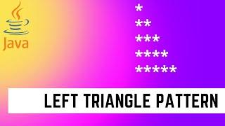 Program 1: Java Programming Tutorial: Print Left Triangle Pattern