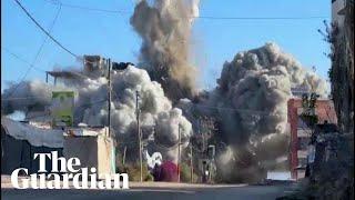 Moment airstrike hits Gaza building as Israel steps up bombardment