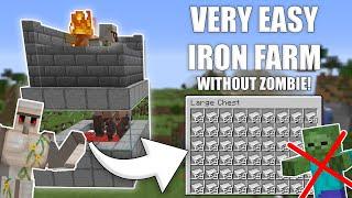 Minecraft Easy IRON FARM Without a Zombie - Tutorial 1.19+