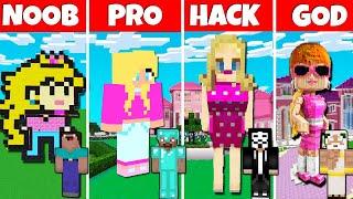 Minecraft Battle: NOOB vs PRO vs HACKER vs GOD! BARBIE GIRL STATUE CHALLENGE in Minecraft