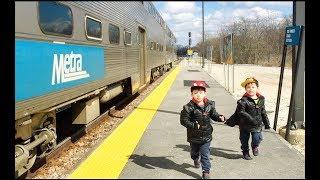 Twins Ride the Train to Choo Choo Restaurant/Train delivers food