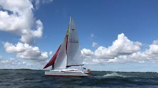 Trimaran Dragonfly 28 sailing with 3 sails on the Ostsee