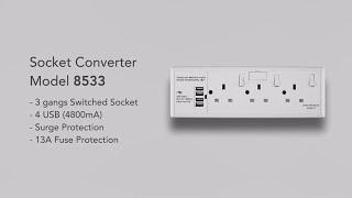 4x USB (4800mA) 13A Convertor Socket - Surya Tech