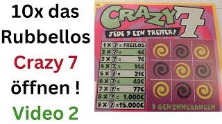 10x Crazy 7 Rubbellose öffnen Video 2 - Was haben wir dieses Mal ?