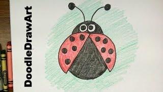 How To Draw a Ladybug!  Easy Cartoon Lady Bug tutorial