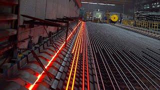 Amazing Scale! process of mass production of rebar. Korean Steel Factory