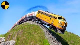 Trains vs Steep Slope  BeamNG.Drive