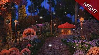 Enchanted Forest Ambience | NIGHT  for sleep, study and relaxation | occasional rain, wind chimes.