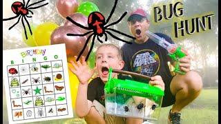 BINGO BIRTHDAY VACUUM BUG HUNT for Kids!! SPIDERS, Lizard, Beetles, MOTH, Snail, Earwig & MORE!!