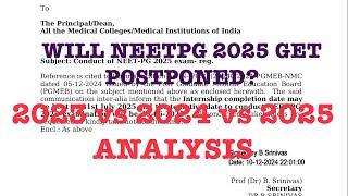 NEETPG 2025 POSTPONEMENT | WHAT TO FOCUS ON |2023 vs 2024 vs 2025 analysis #neetpg #counselling