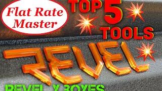 Flat Rate Master Wall Of Matco Revel X Toolboxes and His Top 5 Tools!