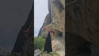 Aerial silk among rocks #beauty #sport #gymnastics #rocks #nature