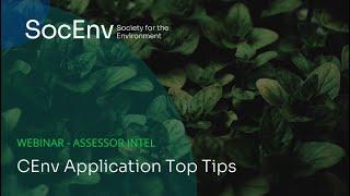 CEnv Application Top Tips - Assessor Intel