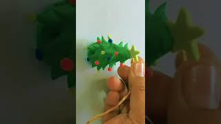 DIY Miniature Christmas tree  making , Clay Art ️