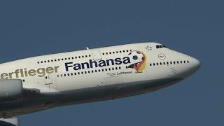 B747-8 LUFTHANSA  Soccer Football Siegerflieger - Take off (1080p)