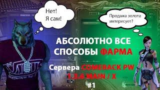 ВСЕ СПОСОБЫ ФАРМА С 1 ПО 100 ЛВЛ НА COMEBACK PW 1.3.6 MAIN / X 2024 г. ЧАСТЬ # 1