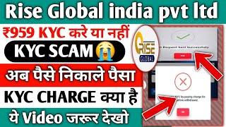 Rise global India Pvt Ltd|Rise global pvt ltd real or fake|withdrawal problem|rise global kyc charge