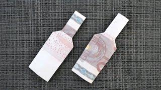 Origami FLASCHE Geldgeschenk GELD FALTEN | Geschenk | Money BOTTLE | Tutorial by Euro Origami