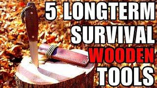 Woodsman Woodworking Camp and 5 Longterm Wooden Bushcraft Tools!