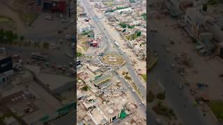 Sheikhupura bypass roundabout from a bird’s-eye view. A mesmerizing display of urban architecture.