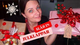 Julpysslar och slår in mina första Julklappar!