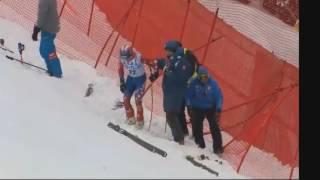 Ski Downhill Horror Crash Jared Goldberg USA in Kvitfjell 25.02.2017