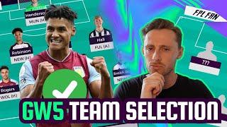 FPL GW5 TEAM SELECTION I WATKINS IN I Fantasy Premier League 24/25