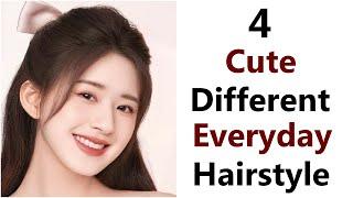 4 Different cute hairstyle for Everyday - Girl hairtsyle for everyday | hairstyle simple