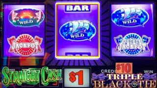 AGAIN! $10 Triple Black Tie + 10x Jackpot Seven Seas + Straight Cash Generic Cash Machine slot play!