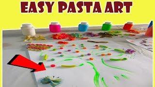 Easy Pasta Art for kids, learn colors with Noodles