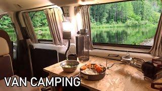 Solo Car Camping In A Simple Camper van --(CAMPERVAN LIFE,Cooking) - Restored the dream