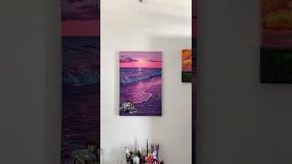 Painting aesthetic sunset beach use acrylic