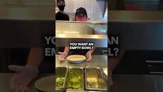SAYING NO TO EVERYTHING AT CHIPOTLE #Shorts