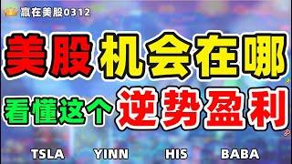 股票|美股|美股分析|美股机会在哪？看懂这个逆势盈利！#TSLA#YINN#BABA#HSI