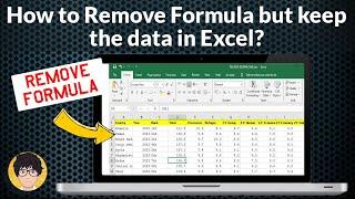 Remove Formula but keep the data in Excel, How to remove Formula but keep the data in Excel?