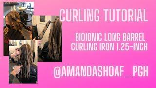 The best waves! Curling tutorial using the Bioionic 1.25-Inc,  long barrel curling iron.