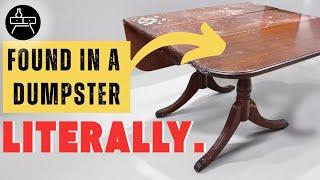 ONE PERSON'S TRASH... Refinishing a Damaged DUMPSTER Drop Leaf Table