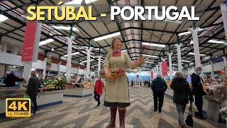 【4K UHD】 Setúbal Christmas 2021 Walking Tour,  Coastal City South of Lisbon, Portugal