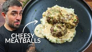 Cheesy Meatballs With a Gravy That Will Blow Your Mind! 